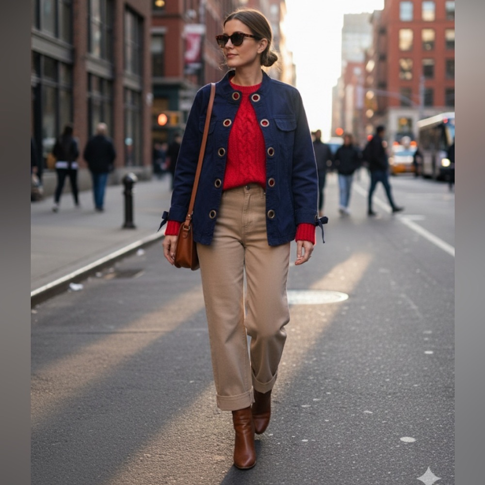 Live a Little - L, cotton, canvas‎ like jacket, brass grommets